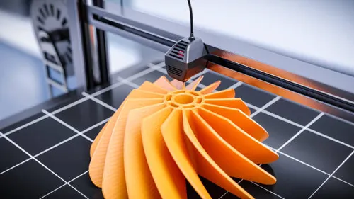 3d printing of a prototype turbine modeled in cad software time lapse video